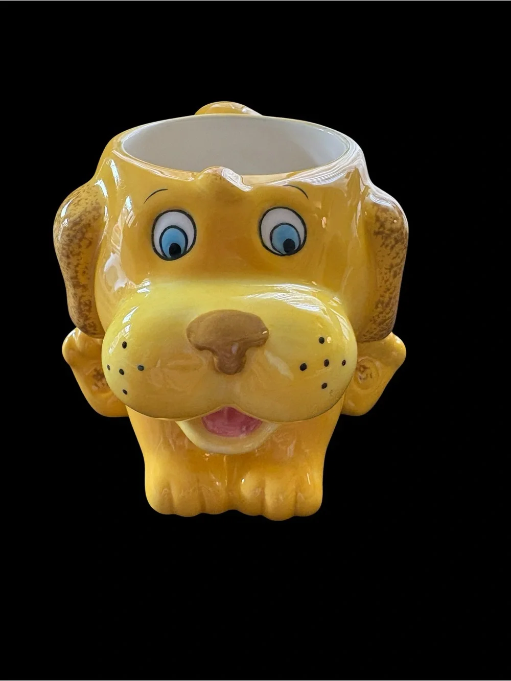 Boho Srudio Yellow Ceramic Dog Treat Cup - Cute Puppy Design